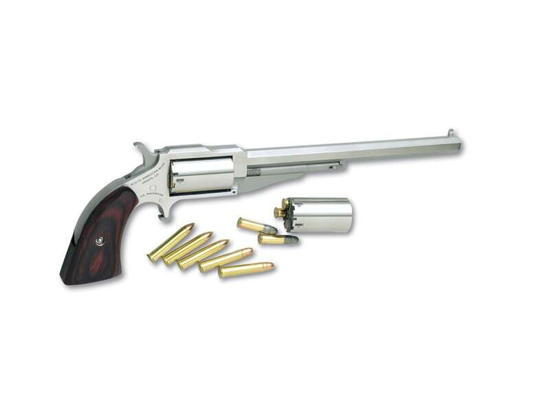 Handguns North American Arms Sheriff 22LR|22Magnum SHERIFF 22LR/22MAG 6" SS 5SH • NAA-1860-6C | PUSH BTN LATCH • Model: Sheriff